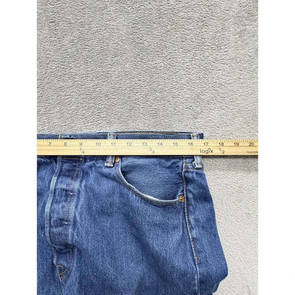 Levis 501 Jeans‎ Mens Measured 34x29 Blue Straight Denim Button Fly Classic Fit